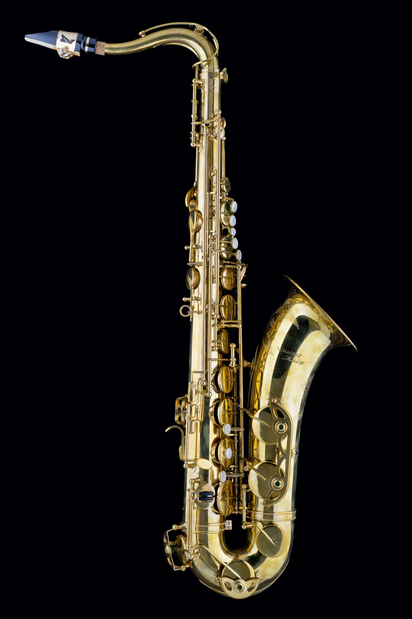Schagerl Model 66 Bb Tenor Saxophone, without high F# key – Raw brass, unlacquered finish